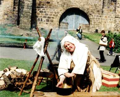 Medieval wench about to prepare meal