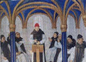 St. Bernard reading the rule to fellow Cistercians